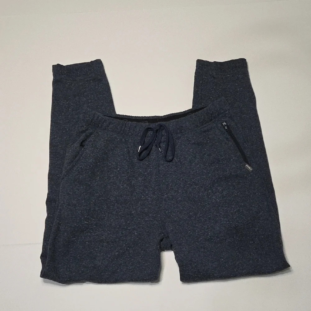 Eddie Bauer Men's Med Textured Dark Blue‎ Joggers With Zipper